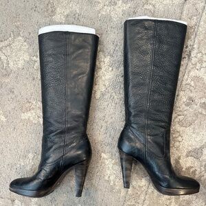 Women’s Black Frye Harlow Campus Heeled Boots with Platform 9M